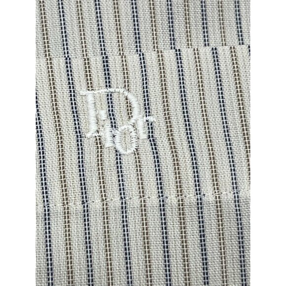 Vtg Christian Dior Chemises DIOR Embroidered Button Down Shirt Large 15.5 34/35 - Picture 2 of 11